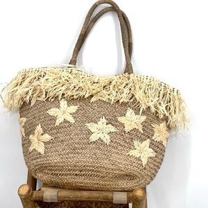 Anthropologie Tan and Cream Tote Bag